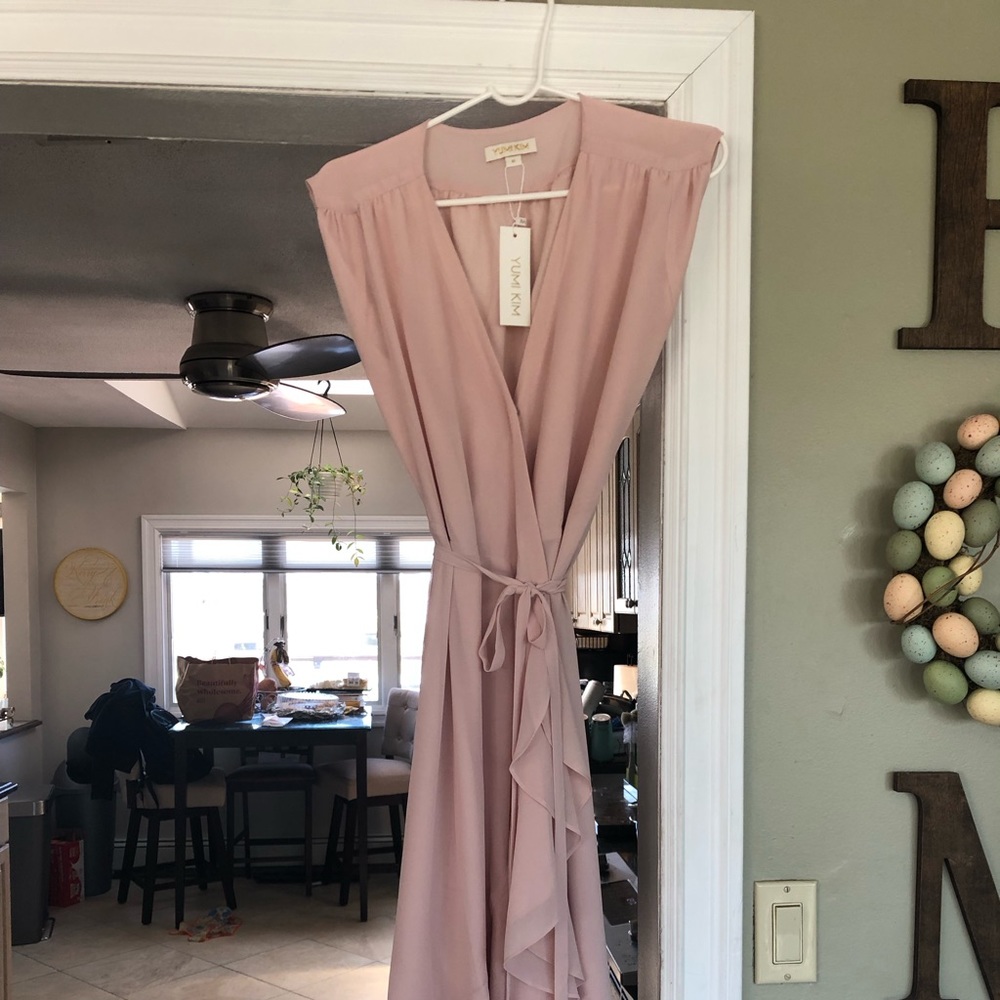 Yumi Kim sleeveless light pink wrap dress